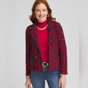 Chico's NWT Cardigan Sweater Tweed Blaizer 3/XL